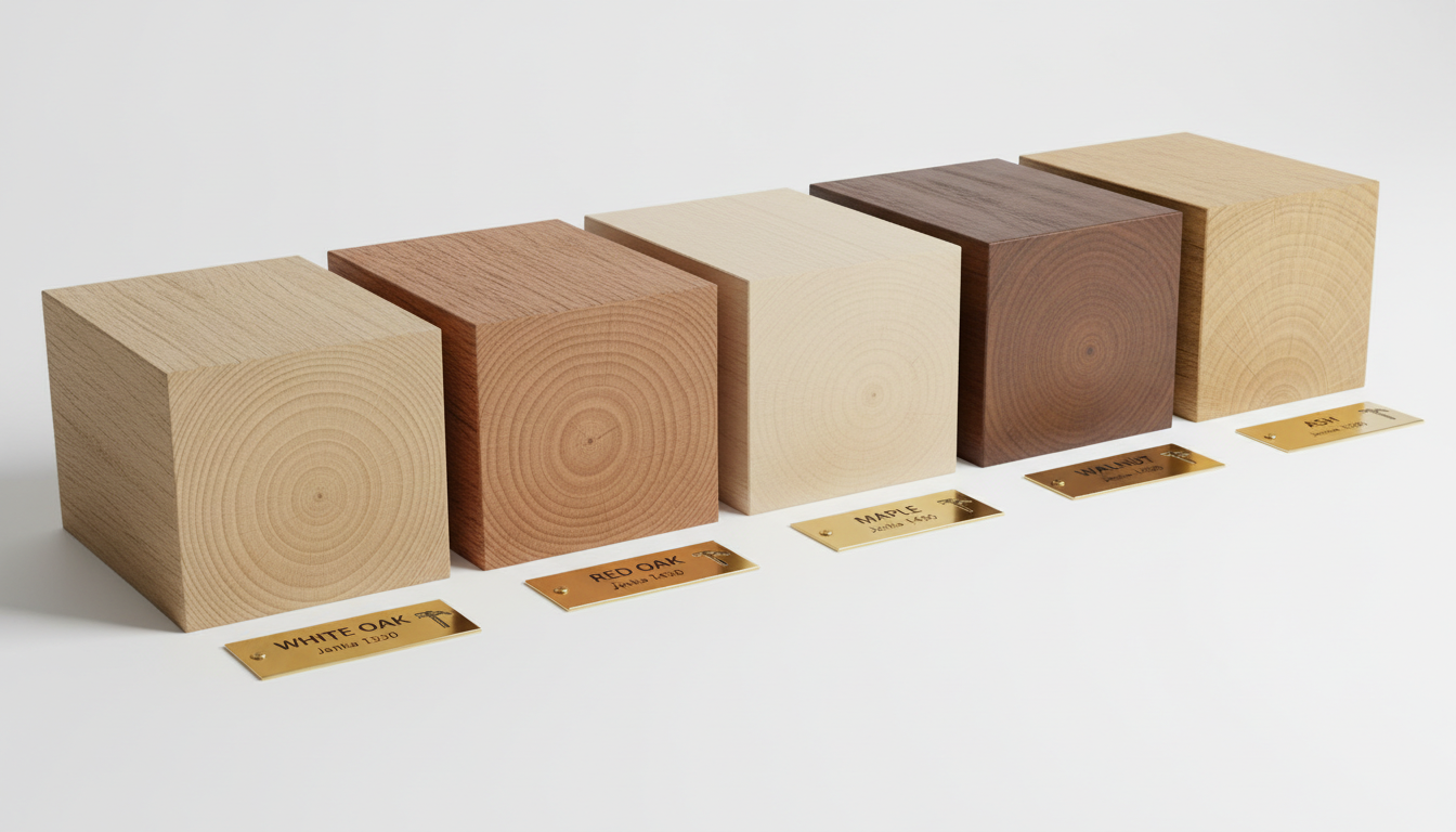 Best wood species for staircase treads Ontario — white oak, walnut, maple, ash hardness comparison guide